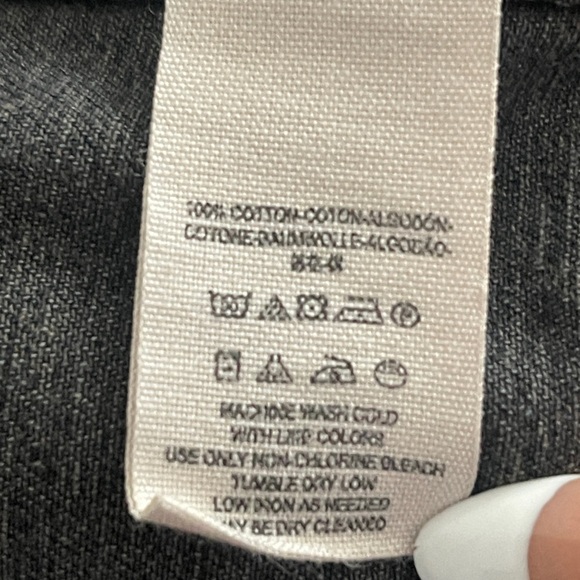 FREE PEOPLE Distressed mixed Grunge witch core sweatshirt black Jean Jacket SZ M - Picture 7 of 9